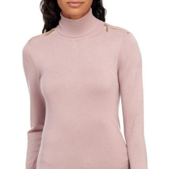 JOSEPH A. Zipper Shoulder Turtleneck Grey Rose - Picture 2 of 8